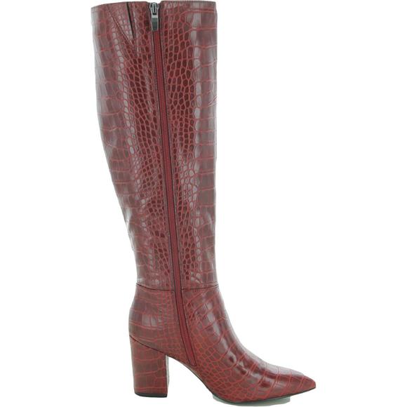 Nine West Womens Adaly Red Faux Leather Tall Knee-High Boots Shoes NWT - Picture 4 of 5